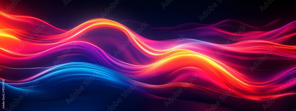 Neon Dream. Abstract vibrant neon wavy lines concept Neon Dream. Abstract vibrant neon wavy lines concept
