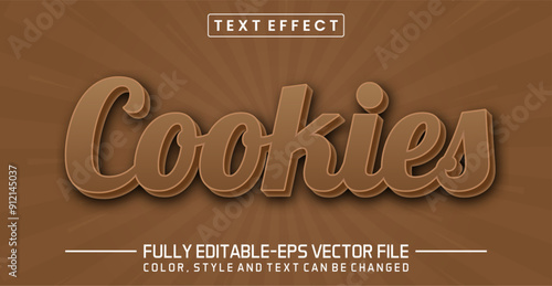 Cookiest brown font Text effect editable