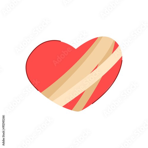 marriage heart broken cartoon. valentine break, crack end, hurt symbol marriage heart broken sign. isolated symbol vector illustration