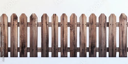 Wooden fence on white wall