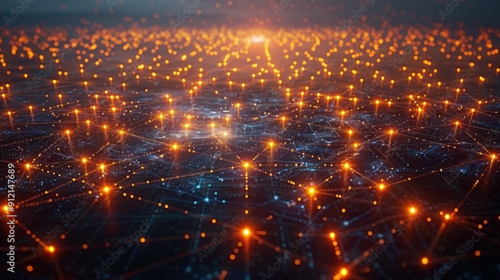 Abstract network of brand touchpoints and customer interactions, branding, customer experience Abstract network of brand touchpoints and customer interactions, branding, customer experience