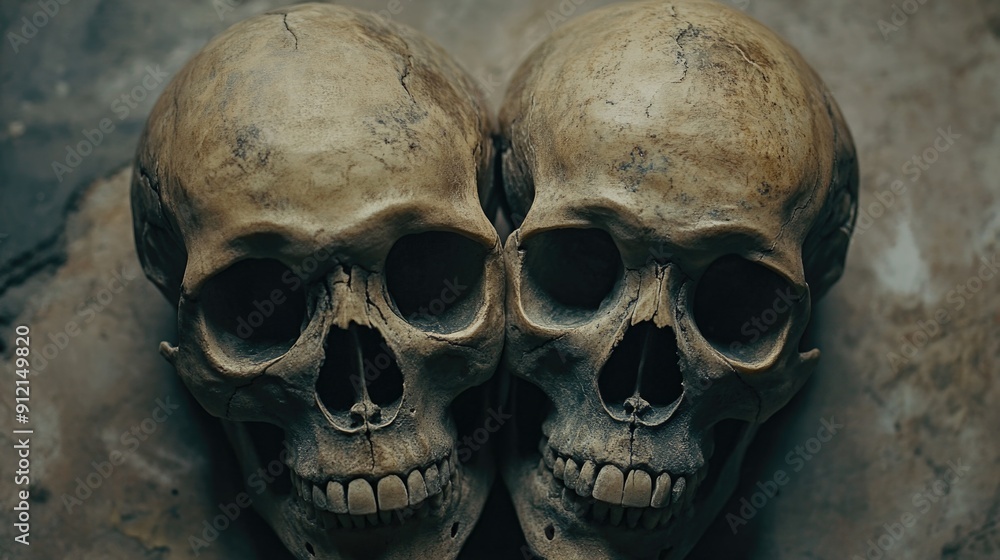 Skulls side by side Skulls side by side