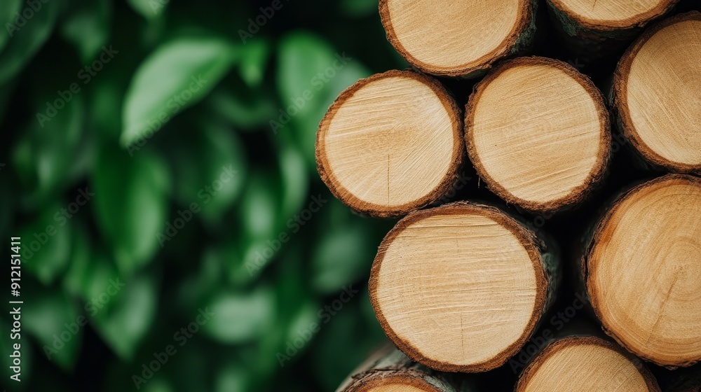 Timber logs piled in a natural setting, with a focus on the diversity of bark textures and shapes, surrounded by foliage Timber logs piled in a natural setting, with a focus on the diversity of bark textures and shapes, surrounded by foliage