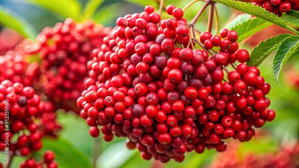 Crimson Clusters: A Study in Red Elderberry Berries AI generated Crimson Clusters: A Study in Red Elderberry Berries AI generated