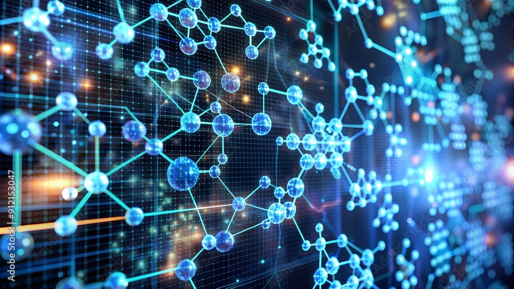 A Symphony of Data: A Futuristic Screen Displaying Molecular Structures AI generated A Symphony of Data: A Futuristic Screen Displaying Molecular Structures AI generated