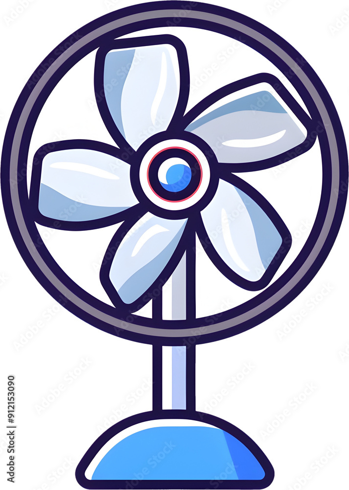 Obraz premium Minimalist Flat Icon of a Cooling Fan for UI and UX Designs