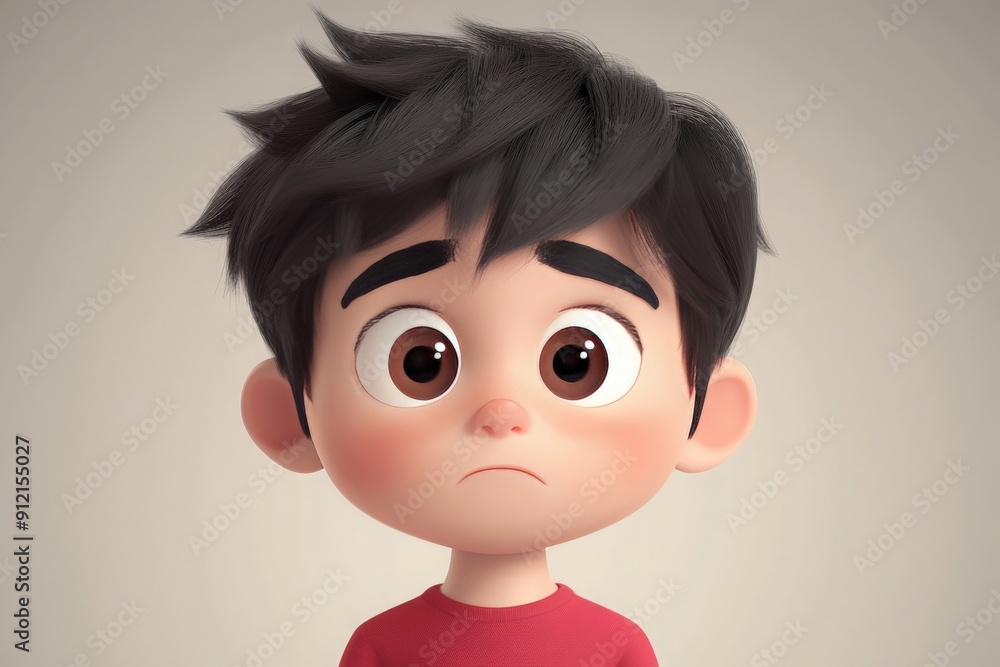 Sad Cartoon Boy. Sad Cartoon Boy.