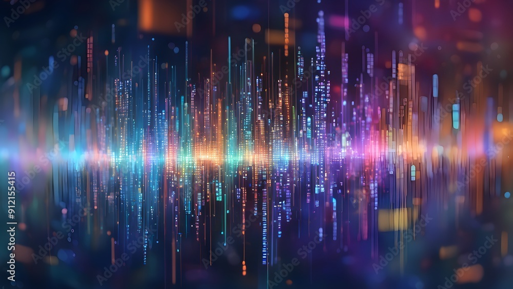 A colorful, abstract image of a cityscape with many different colored lines A colorful, abstract image of a cityscape with many different colored lines