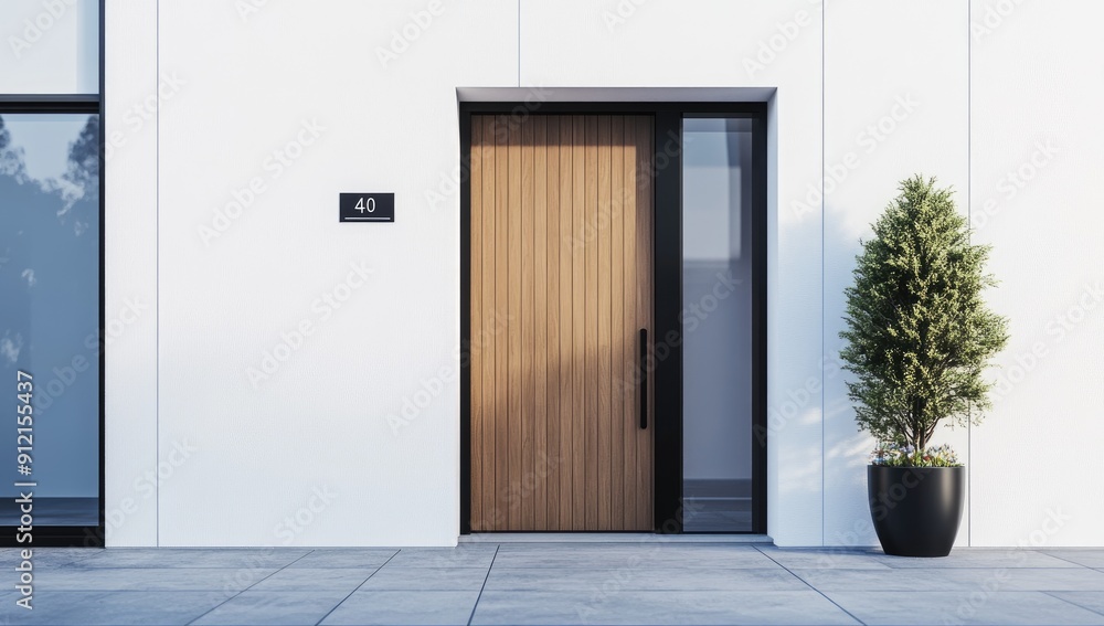 Modern Entrance Door Design Featuring Wooden Panels and Stylish White Wall for Contemporary Homes Modern Entrance Door Design Featuring Wooden Panels and Stylish White Wall for Contemporary Homes