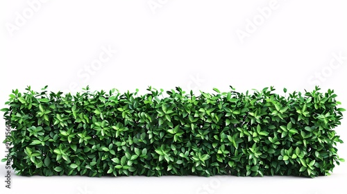 Tall verdant shrubbery or emerald foliage barrier on secluded area.