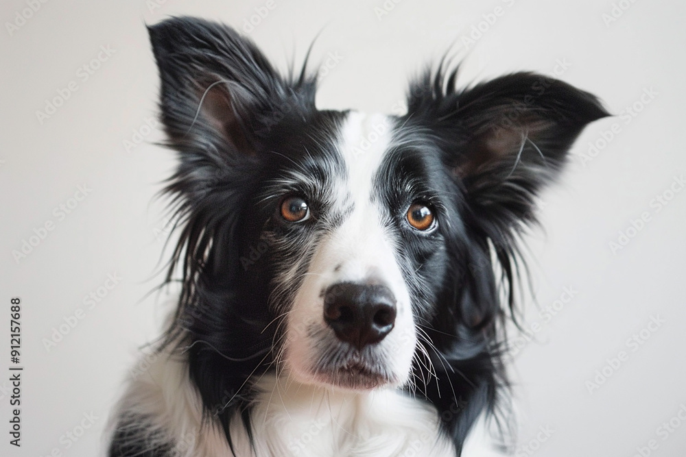 Intelligent Border Collie Dog Sitting with ears perked up Intelligent Border Collie Dog Sitting with ears perked up