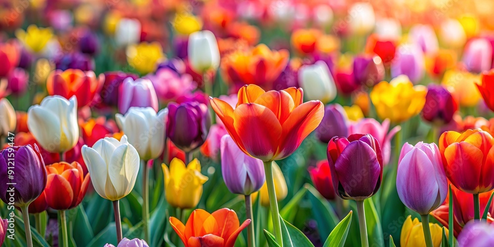 Close up of a colorful field of tulips , tulips, flowers, spring, vibrant, blooming, nature, garden, close up, colorful Close up of a colorful field of tulips , tulips, flowers, spring, vibrant, blooming, nature, garden, close up, colorful