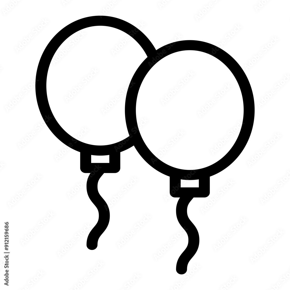 Balloon icon vector, line style illustration. Balloon icon vector, line style illustration.
