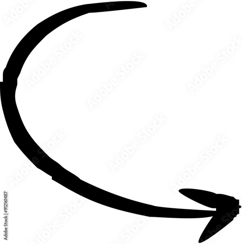 Curved Arrow pointing downward 