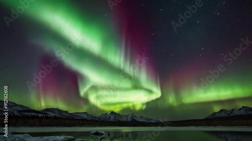 Wallpaper Mural Magical and mystical nature landscape. Beautiful aurora Torontodigital.ca