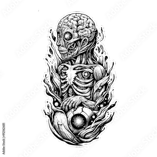 skull monster creature design