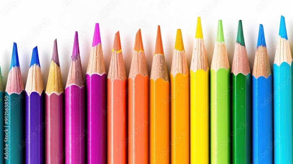 Colorful Pencils on a White Background Colorful Pencils on a White Background