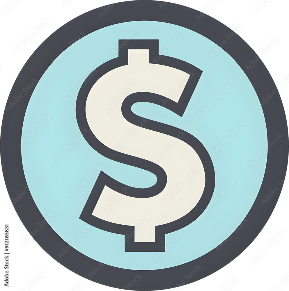 Flat Dollar Sign Icon in Circle Symbolizing Principal Amount with Modern Design