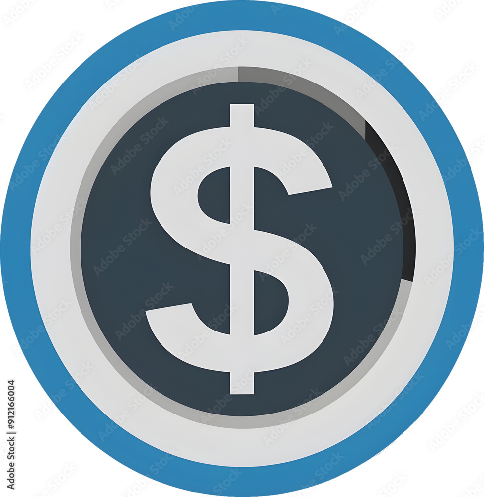 Flat Sticker Icon of Dollar Sign Inside a Modern Circle Symbolizing Principal Amount Flat Sticker Icon of Dollar Sign Inside a Modern Circle Symbolizing Principal Amount