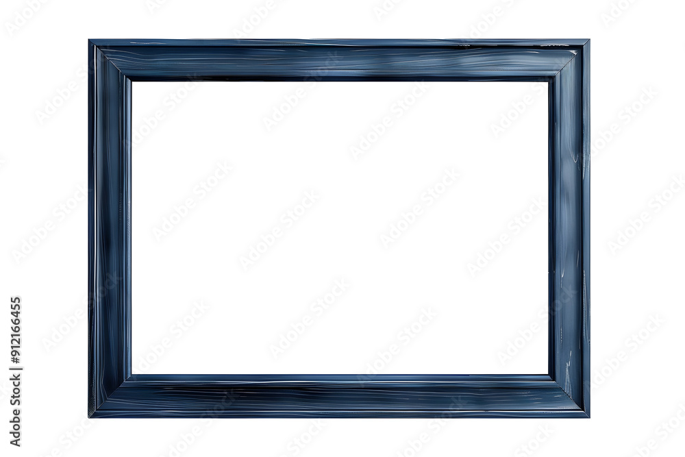 Horizontal dark blue empty picture frame isolated on transparent or white background Horizontal dark blue empty picture frame isolated on transparent or white background