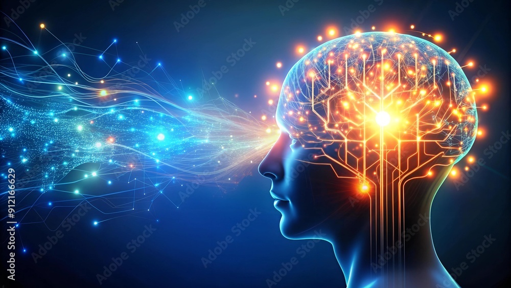 The Illuminated Mind: A Symphony of Circuits and Light  AI generated