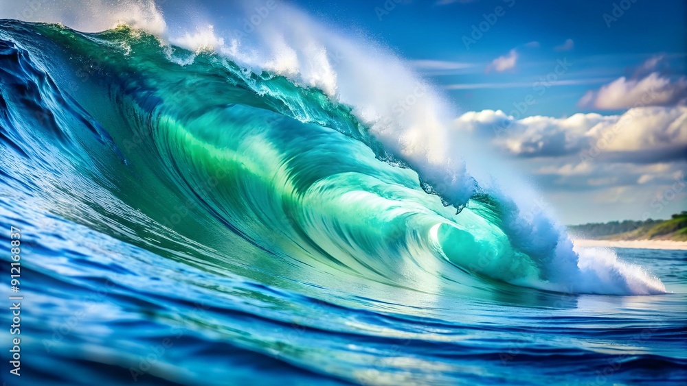 Abstract Wave Background: A Tranquil Blend of Blues and Greens Generative AI Abstract Wave Background: A Tranquil Blend of Blues and Greens Generative AI