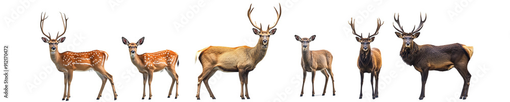 Collection of deer isolated on transparent background Collection of deer isolated on transparent background