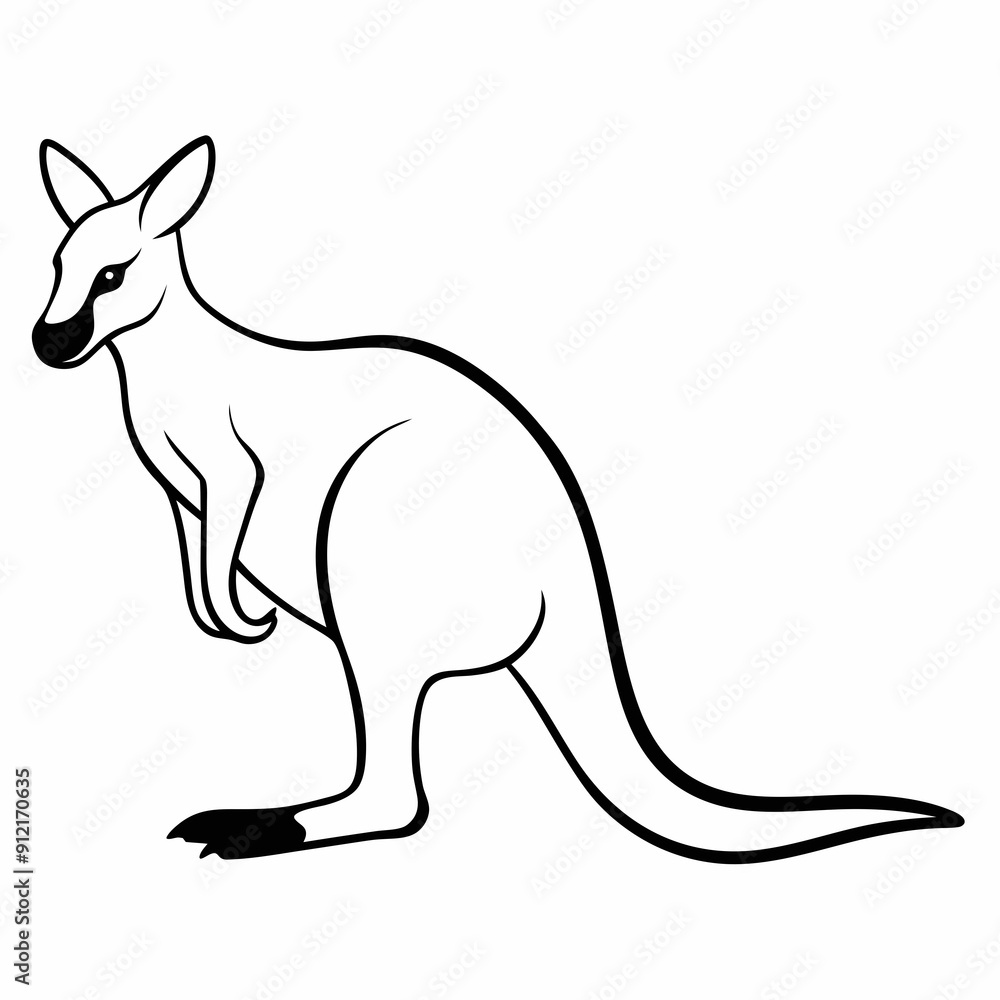 kangaroo with baby vector illustration kangaroo with baby vector illustration