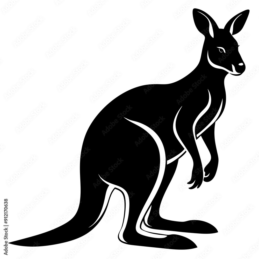 kangaroo with baby vector illustration kangaroo with baby vector illustration