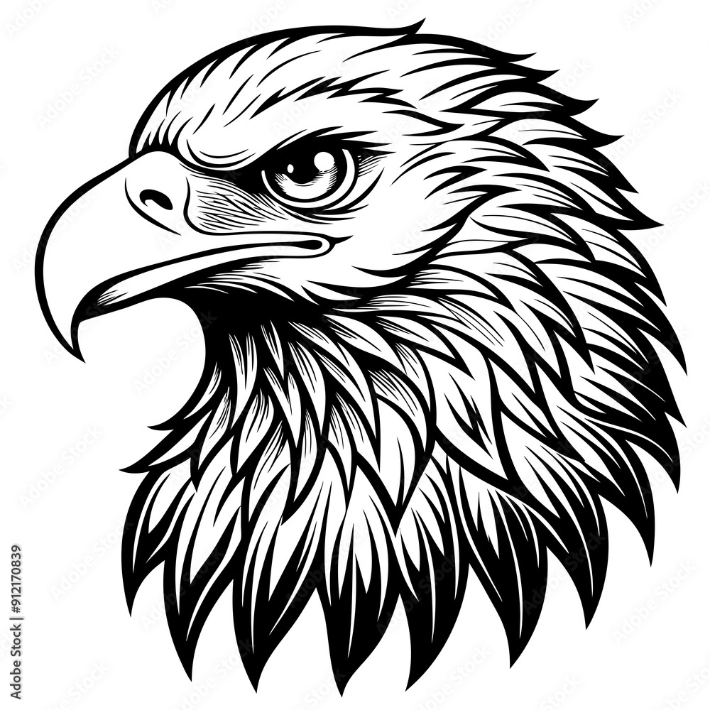 Obraz premium eagle head tattoo vector illustration