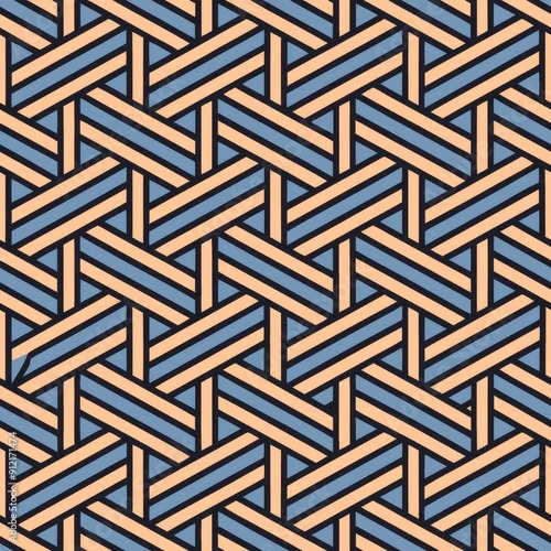 Seamless pattern of overlapping woven lines forming geometric shapes, for a dynamic look