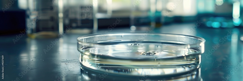 Laboratory Petri Dish with Biological Liquid Extraction on Desk Laboratory Petri Dish with Biological Liquid Extraction on Desk