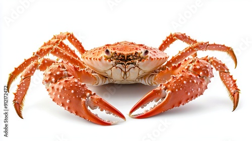 A large red crab on a white background