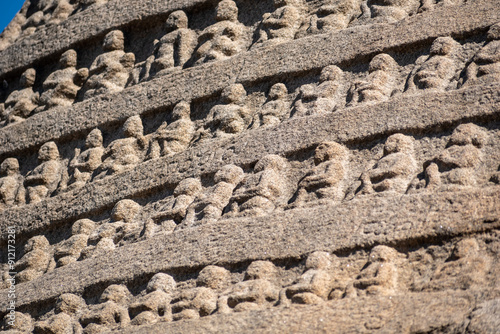 Ancient rock carvings of Jain tirthankaras on a hill around Shravanabelagola in Karnataka. photo