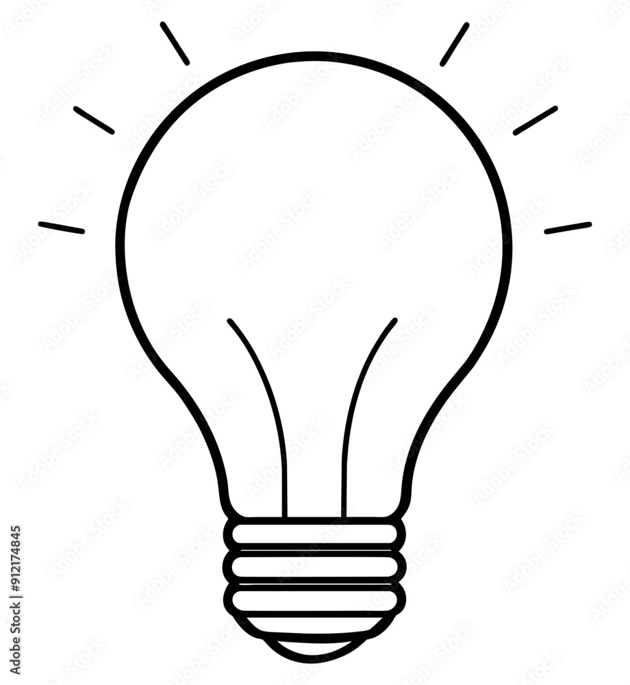 Simple light bulb for ideas and inspiration. Vector illustration Simple light bulb for ideas and inspiration. Vector illustration