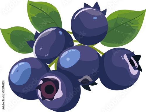Blueberry clipart desing illustration
