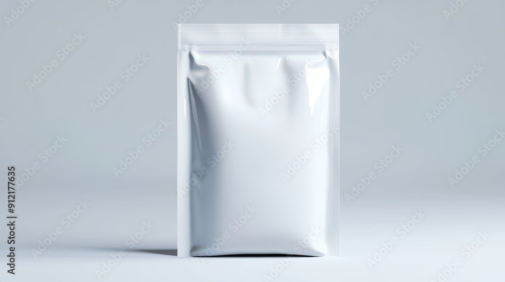 a white bag with a zipper on a gray background a white bag with a zipper on a gray background