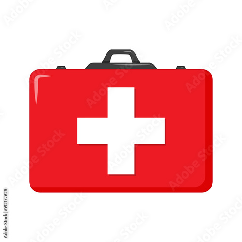 Vector illustration of first aid kit on transparent background