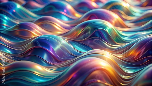 Ethereal Shimmer: An Abstract Symphony of Iridescent Waves Generative AI