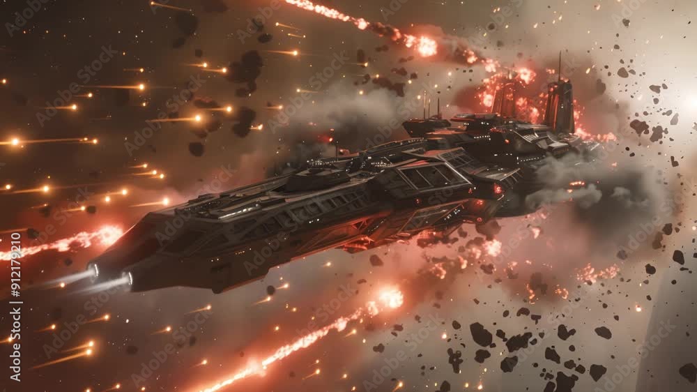 Spaceship Battle in the Stars Spaceship Battle in the Stars