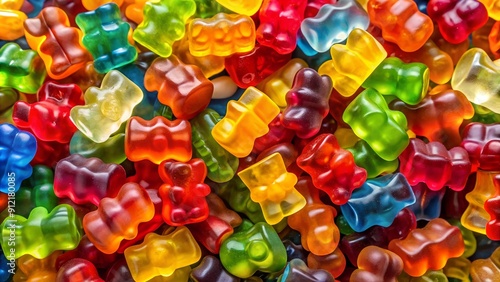 A Rainbow of Gummy Bears: A Vibrant Still Life of Haribo Delights  generative AI
