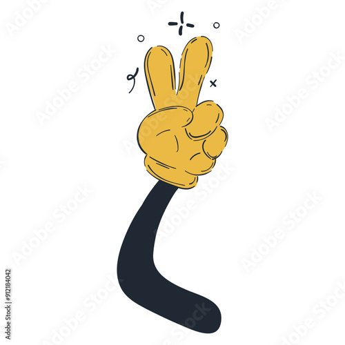 Cartoon Hand Different Gesture Illustration
