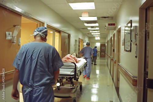 Specialist doctors operating in a hospital operating room