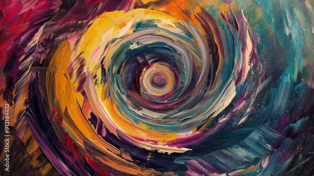 Abstract Swirling Oil Painting with Vibrant Colors - A captivating abstract painting featuring a swirling vortex of vibrant colors, symbolizing energy, movement, depth, and the beauty of chaos. Abstract Swirling Oil Painting with Vibrant Colors - A captivating abstract painting featuring a swirling vortex of vibrant colors, symbolizing energy, movement, depth, and the beauty of chaos.