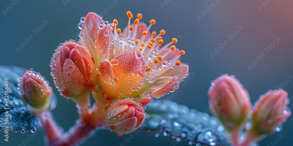 Water Droplets on a Blooming Flower Water Droplets on a Blooming Flower