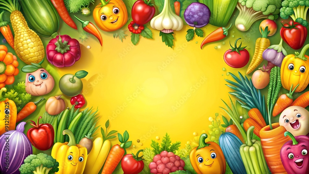 Vibrant Veggie Fiesta: A Colorful Doodle Banner Background Generative AI Vibrant Veggie Fiesta: A Colorful Doodle Banner Background Generative AI