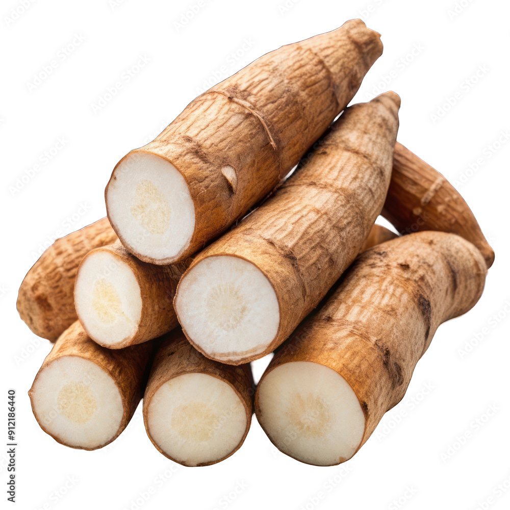 Cassava isolated on transparent background Cassava isolated on transparent background