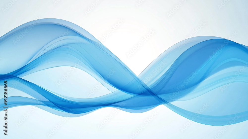 Fototapeta premium Modern light blue wave overlapped pattern on background. white background. Minimal geometric white light background abstract design. Elegant blue wave and white Background. 