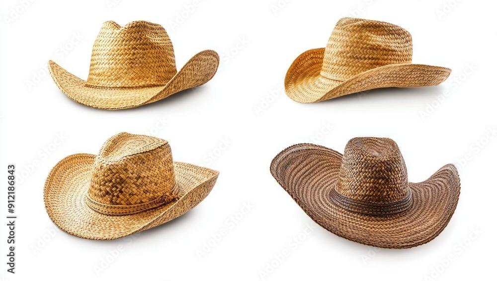 Four Straw Cowboy Hats Four Straw Cowboy Hats