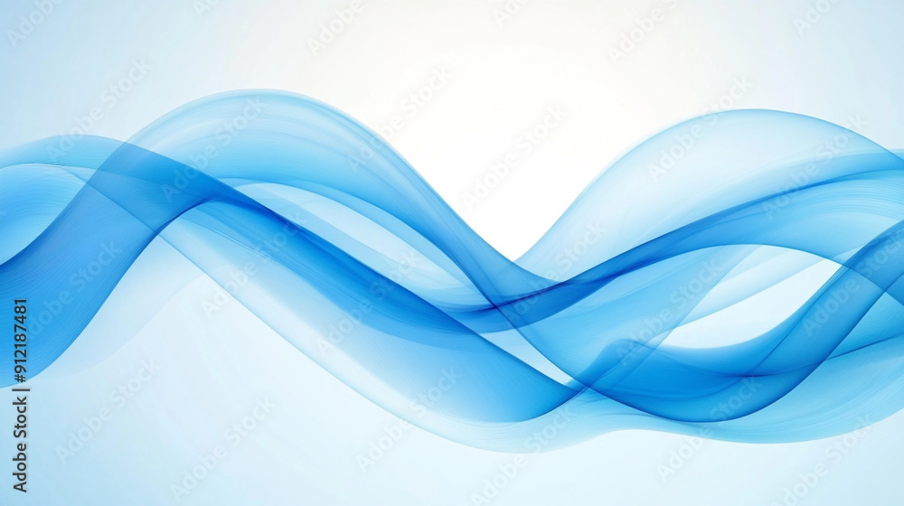 Obraz premium blue wave banner Mordan white background. 